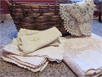 Lot of Vintage Tables Linens and Doilies
