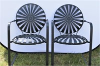 Pair of Art Deco Sunburst Garden / Patio Chairs