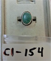 C1-154  sterling & turquoise ring size 6