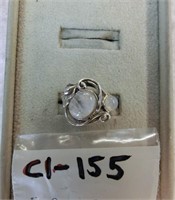 C1-155 sterling Nouveau lily form ring