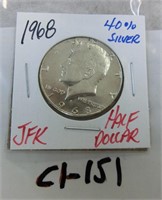C1-151 1968 Kennedy half dollar 40% silver