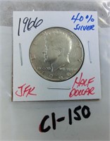 C1-150  1966 Kennedy half dollar 40% silver