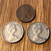 (3) Mixed Bermuda Coins