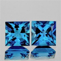 Natural AAA Fire London Blue Topaz Pair{Flawless-V