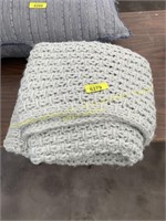 Light teal knitted blanket