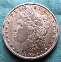 1885 U.S. MORGAN SILVER DOLLAR COIN