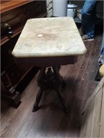 Antique Marble Top Stand-marble has partial c