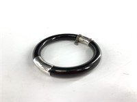 Black coral hinged cuff bracelet