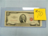 (2) 1953 Ser. $2 U.S. Notes w/Red Seals (1 w/Star)