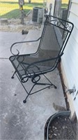 OUTDOOR STEEL GLIDER, ROCKER AND TABLE