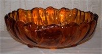 (S1) 10" Amber Footed Serving Bowl