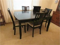 Table with leaf and 4 chairs