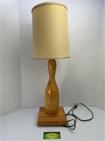 Wooden Bowling Pin Shaped Lamp