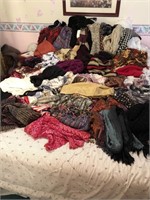 Huge Lot of Scarves, Shawls, and Kerchiefs