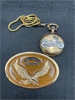 Motorcycle Pocket Watch & Paper Weight