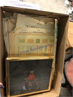 OLD LETTERS/ RECEIPTS, CIGAR BOX