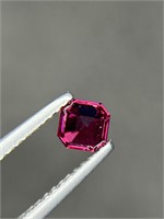 0.60 Carats asscher Cut Natural Red Garnet