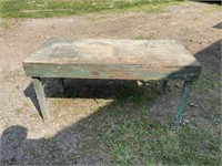 Primitive green table46" long  22” tall