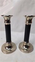 Chrome Black Candlestick Pair