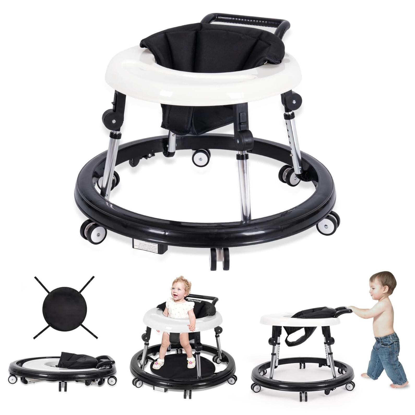 Wismind Baby Walker Foldable with 9 Adjustable Hei