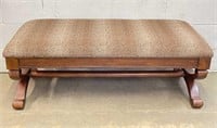 Wooden Bench with Upholstered Top