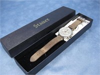 Stauer Mens Wristwatch W/ Case Untested