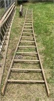 Antique wooden apple picking ladder 20 foot long