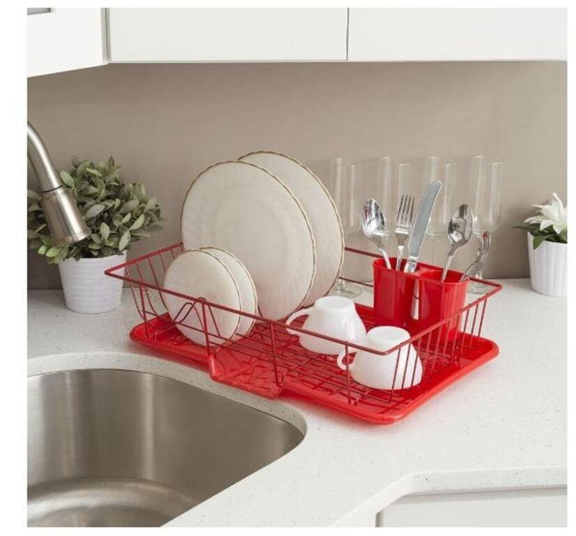 $19 Dish Drying Rack (Red) | By Home Basics