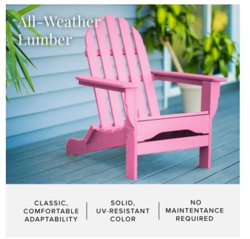 $189 PINK Adirondack Chair Made All-Weather.