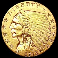 1913 $2.50 Gold Quarter Eagle CLOSELY