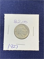 1927 Buffalo nickel coin