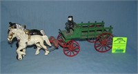 Horse drawn cast iron farm wagon circa 1930s
