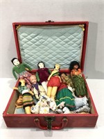 Small Case of Vintage Cloth & Composite Dolls
