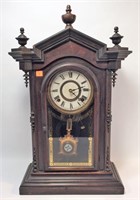 Rosewood Shelf Clock, gothic style, 23"T x 13.5"W,