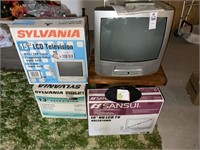 LOTS OF TVs; 15 “ LCD, 13 “ Sylvania, Magnavox
