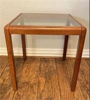 Side Table with Glass Inset Top