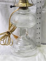 Vintage clear oil Lamp converted