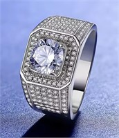 925S 2.0ct Mens Moissanite Diamond Ring