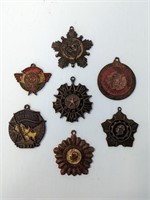 7 Antique Chinese Metal Pendants