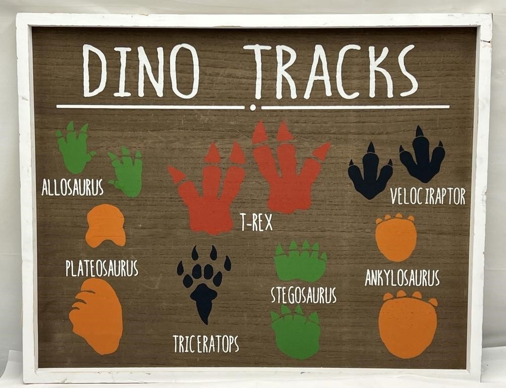 Very Cool Kids Picture "Dino Tracks" Framed Wooden