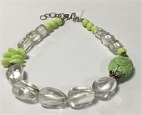 Designer Quartz And Green Stone Necklace
