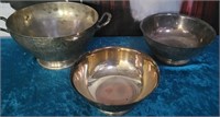 11 - LOT OF 3 VINTAGE SERVING BOWLS (A192)