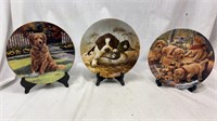 Lot of 3 Collectable Dog Themed 8.25" Plates