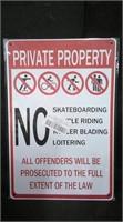 PRIVATE PROPERTY 8" x 12" TIN SIGN