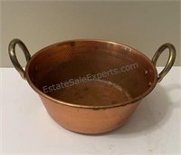 Copper Pot Hammered Copper Pot with Brass Handles