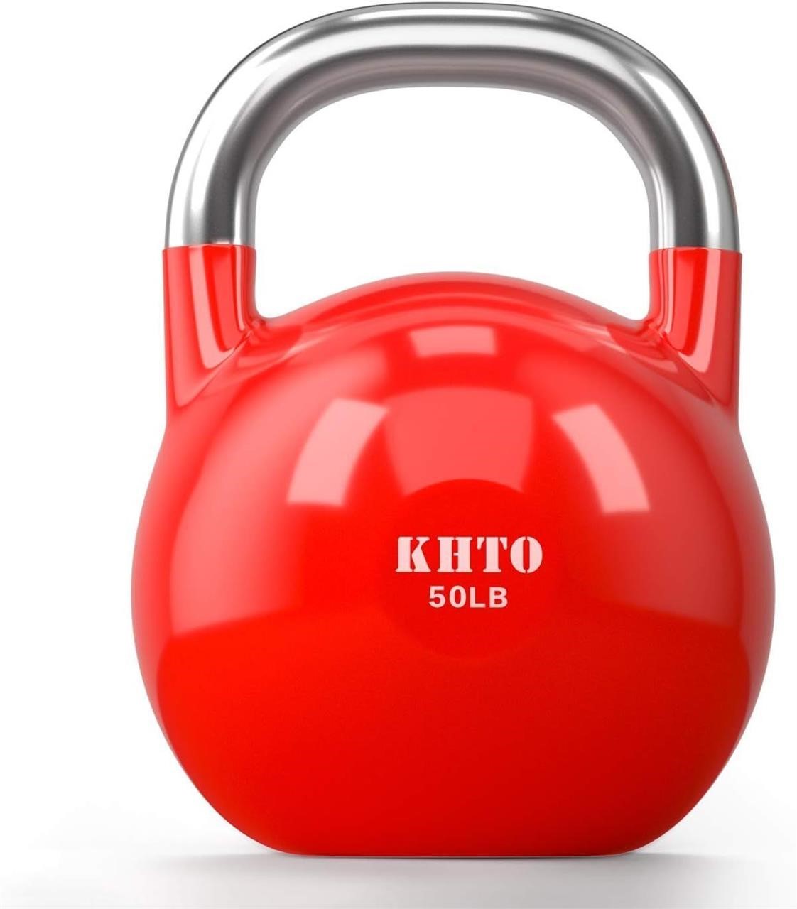 KHTO Kettle Bell, Red, 50 LB.