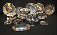 Silverplate Lot; trays, covered dish, trivets,