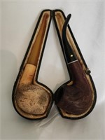 Pair of Vintage Tobacco Pipes and Case