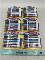 NEW Lot of 6-5ct Expo Dry Erase Markers