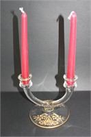 CANDLE HOLDER WITH GOLD ACCENTS